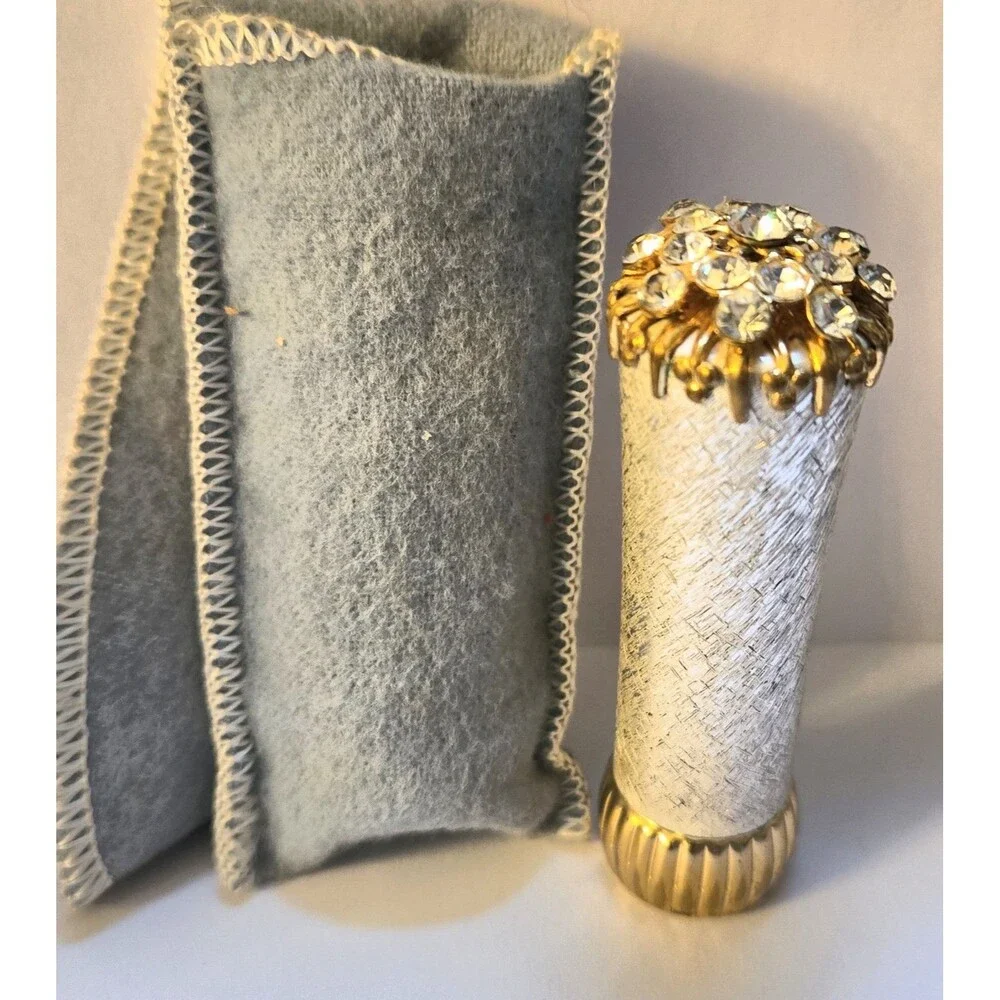 Merle Norman 1950s Premium Deluxe Austrian Crystal Jeweled Vintage Lipstick Case